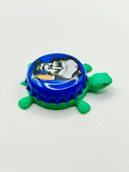Edgar Allan Poe (Blue) - Raven Brewery - Bottle Cap Magnet Turtle