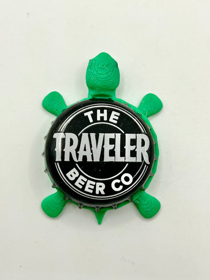 Traveler Beer Co. - Bottle Cap Magnet Turtle Shell Shocked Art