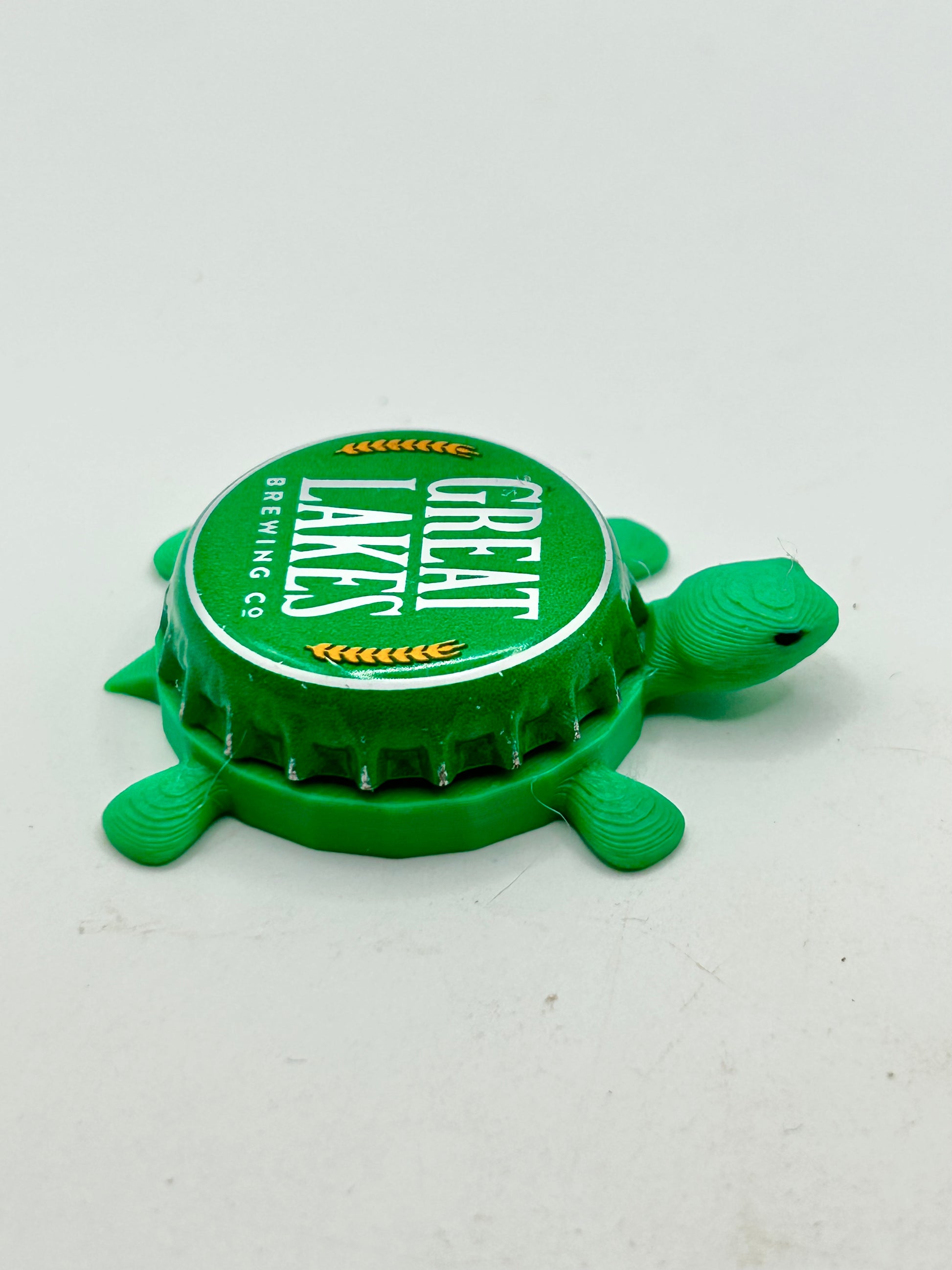 Great Lakes Brewing Co (Green) - Bottle Cap Magnet Turtle Shell Shocked Art