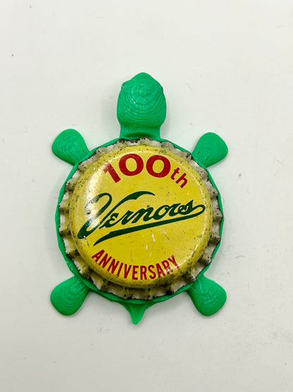 Vernors Soda (100th Anniversary) - Bottle Cap Magnet Turtle Shell Shocked Art