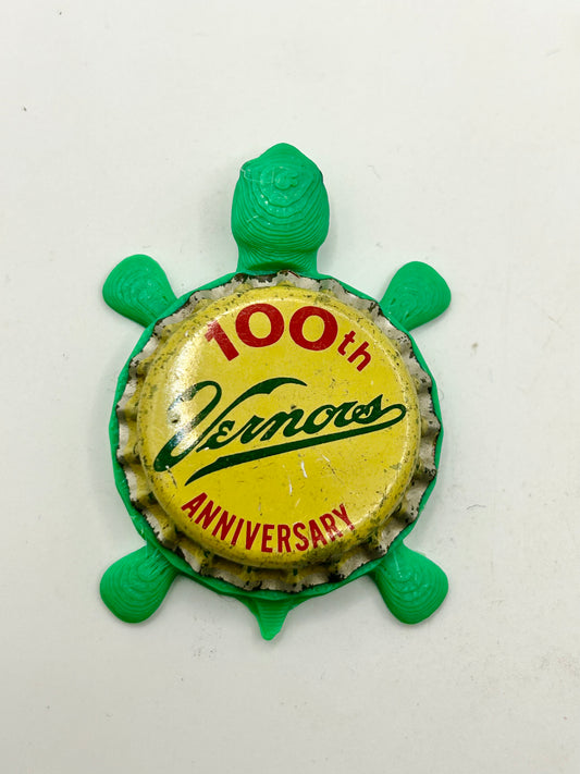 Vernors Soda (100th Anniversary) - Bottle Cap Magnet Turtle Shell Shocked Art