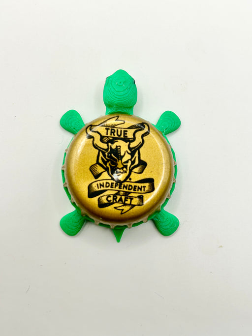 Stone True Independent Craft - Bottle Cap Magnet Turtle Shell Shocked Art