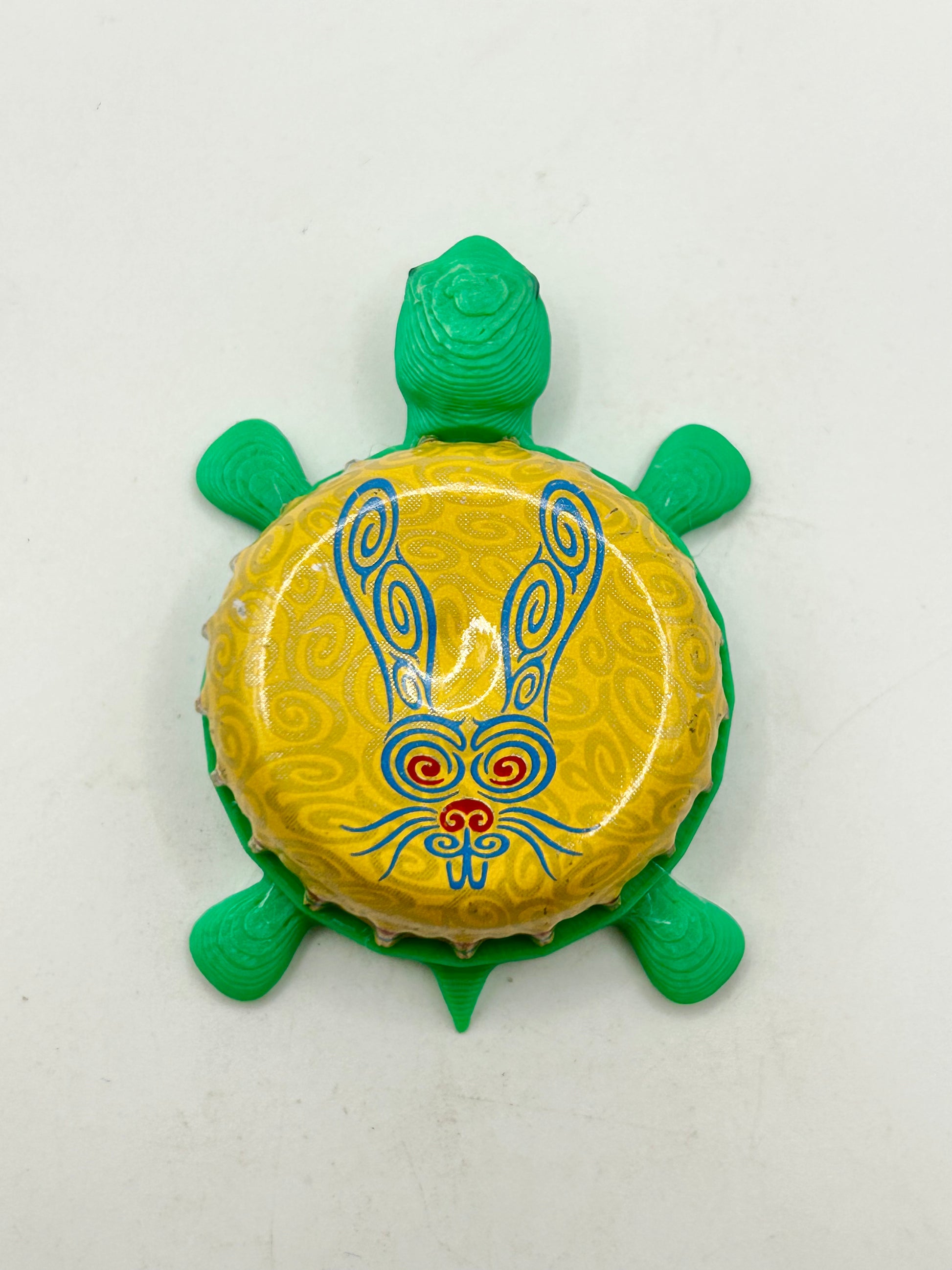 Five Rabbit Brewing - Bottle Cap Magnet Turtle Shell Shocked Art