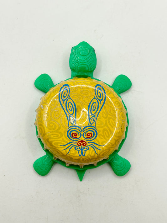 Five Rabbit Brewing - Bottle Cap Magnet Turtle Shell Shocked Art
