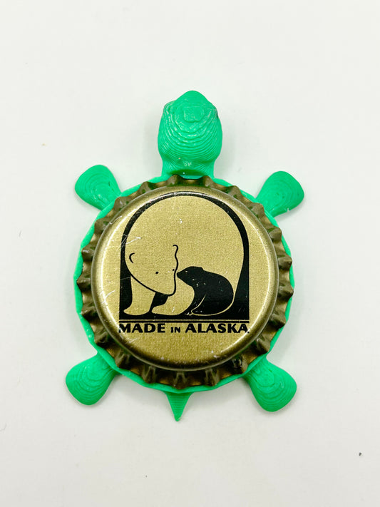 Alaskan Brewing (Gold) - Bottle Cap Magnet Turtle