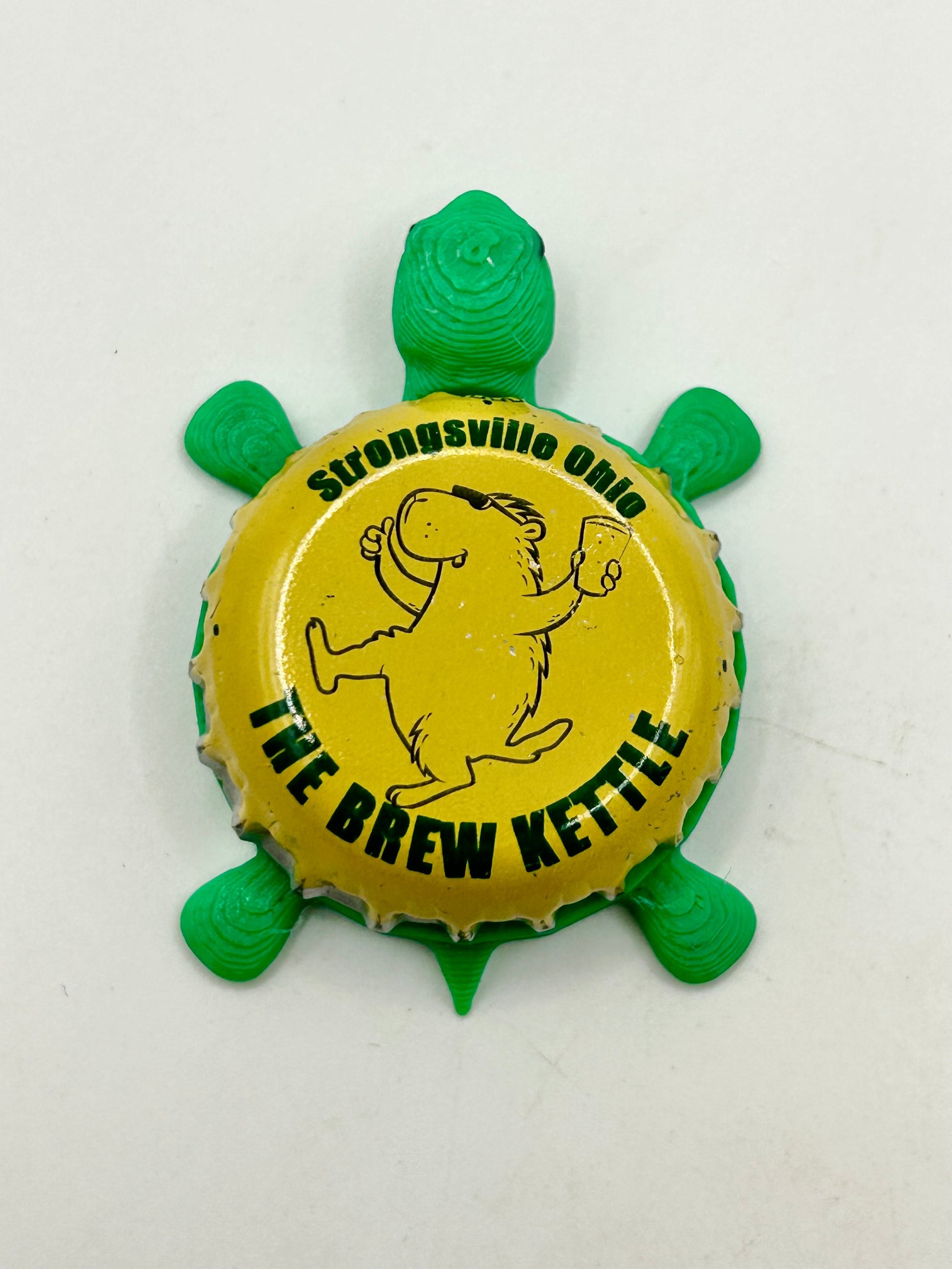 The Brew Kettle (Vintage) - Bottle Cap Magnet Turtle Shell Shocked Art