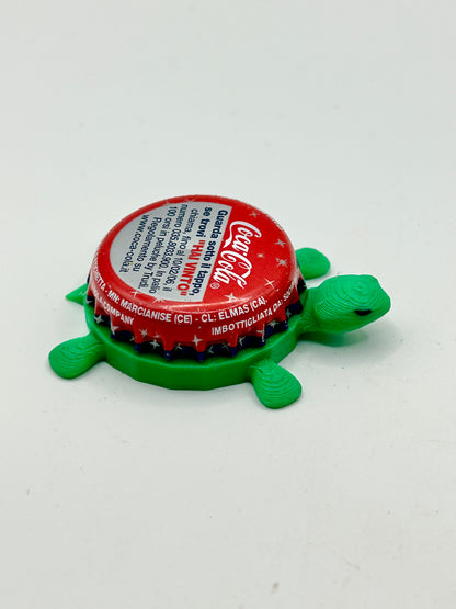 Coca-Cola (Stars, International) - Bottle Cap Magnet Turtle Shell Shocked Art