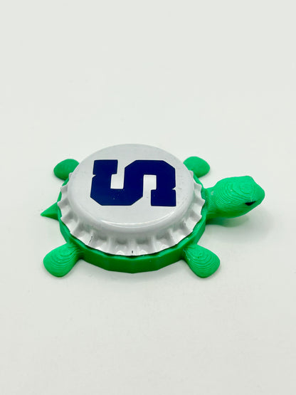 Penn State (S Logo) - Bottle Cap Magnet Turtle Shell Shocked Art