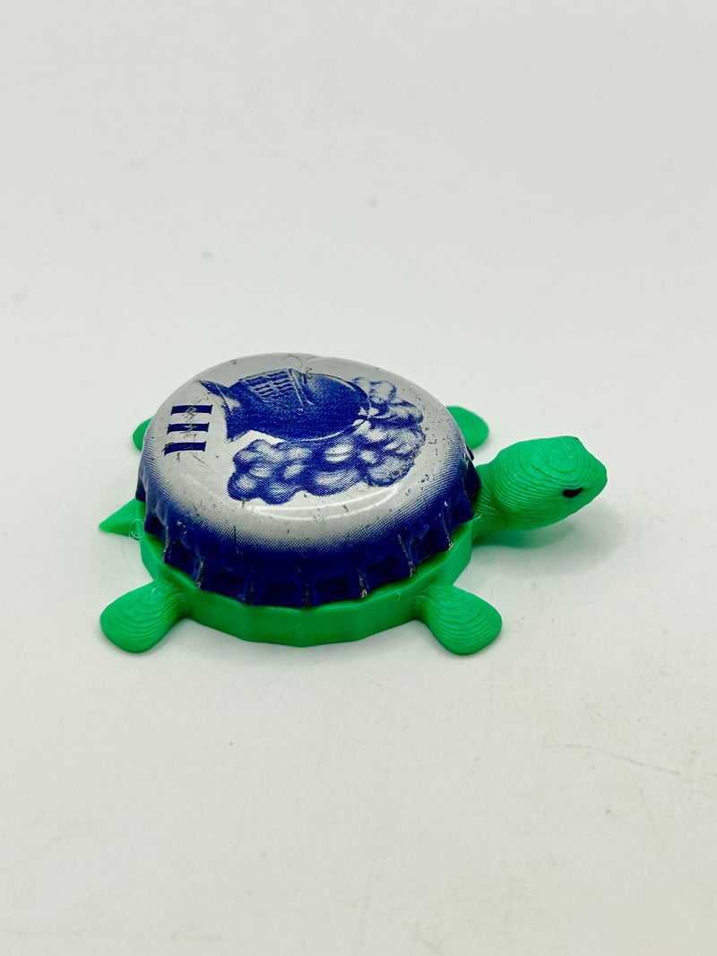 Lahden Sininen III (White) - Bottle Cap Magnet Turtle Shell Shocked Art