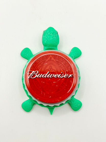 Budweiser (All Red) - Bottle Cap Magnet Turtle Shell Shocked Art