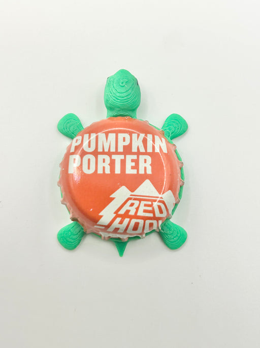 Red Hook Pumpkin Porter - Bottle Cap Magnet Turtle Shell Shocked Art