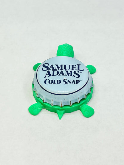 Sam Adams Cold Snap - Bottle Cap Magnet Turtle Shell Shocked Art