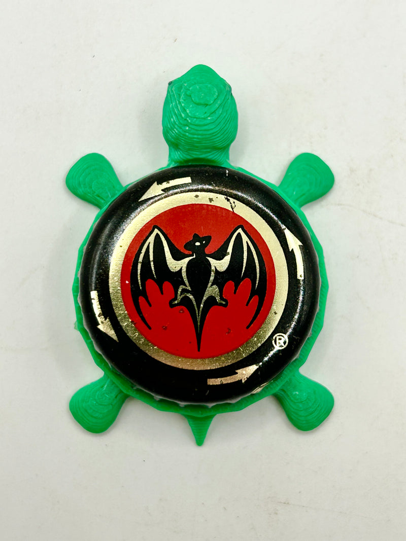 Bacardi Bat (Black and Red Twist Off) - Bottle Cap Magnet Turtle Shell Shocked Art