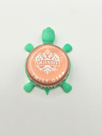 Smirnoff (Peach) - Bottle Cap Magnet Turtle Shell Shocked Art