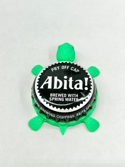Abita Beer (Black Cap) - Bottle Cap Magnet Turtle Shell Shocked Art