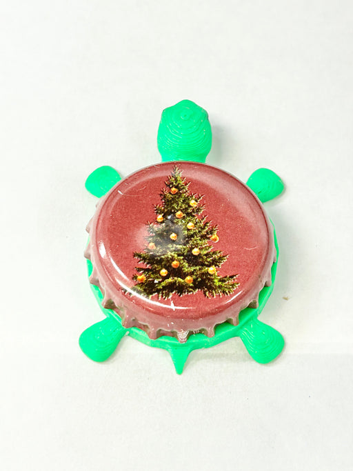 Bell's Christmas Ale - Bottle Cap Magnet Turtle Shell Shocked Art