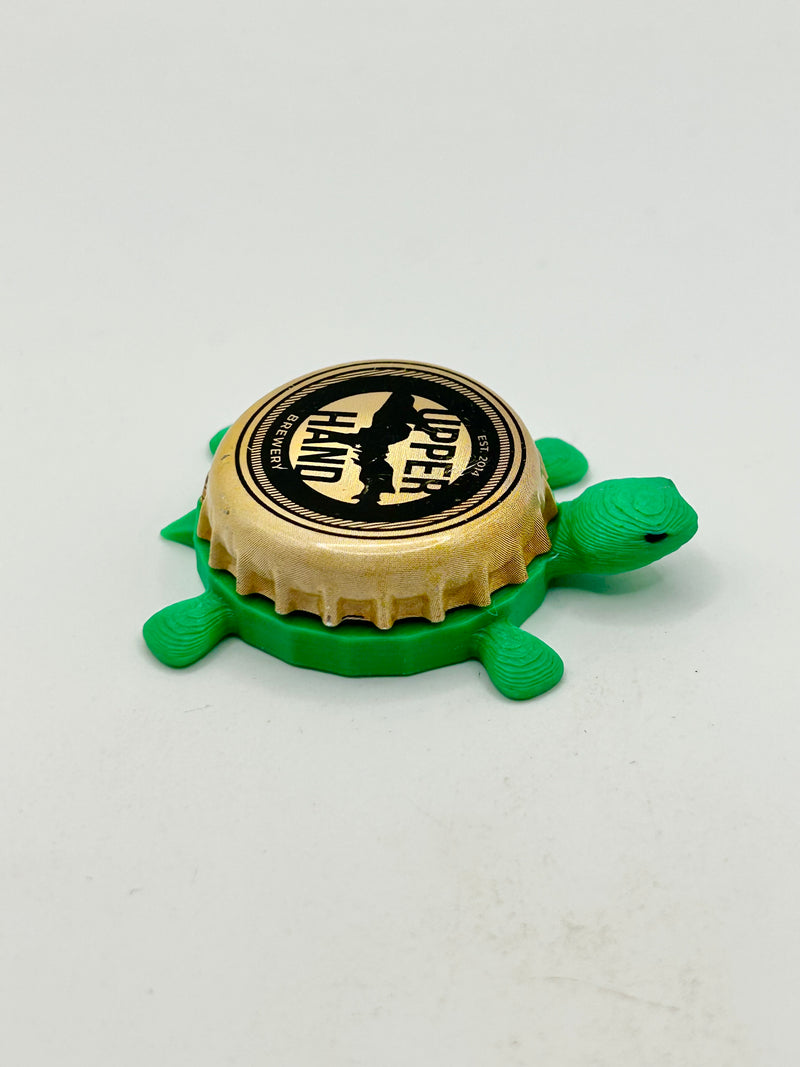 Upper Hand Brewing - Bottle Cap Magnet Turtle Shell Shocked Art