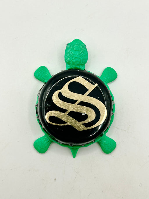 Sandorf Brewing - Bottle Cap Magnet Turtle Shell Shocked Art