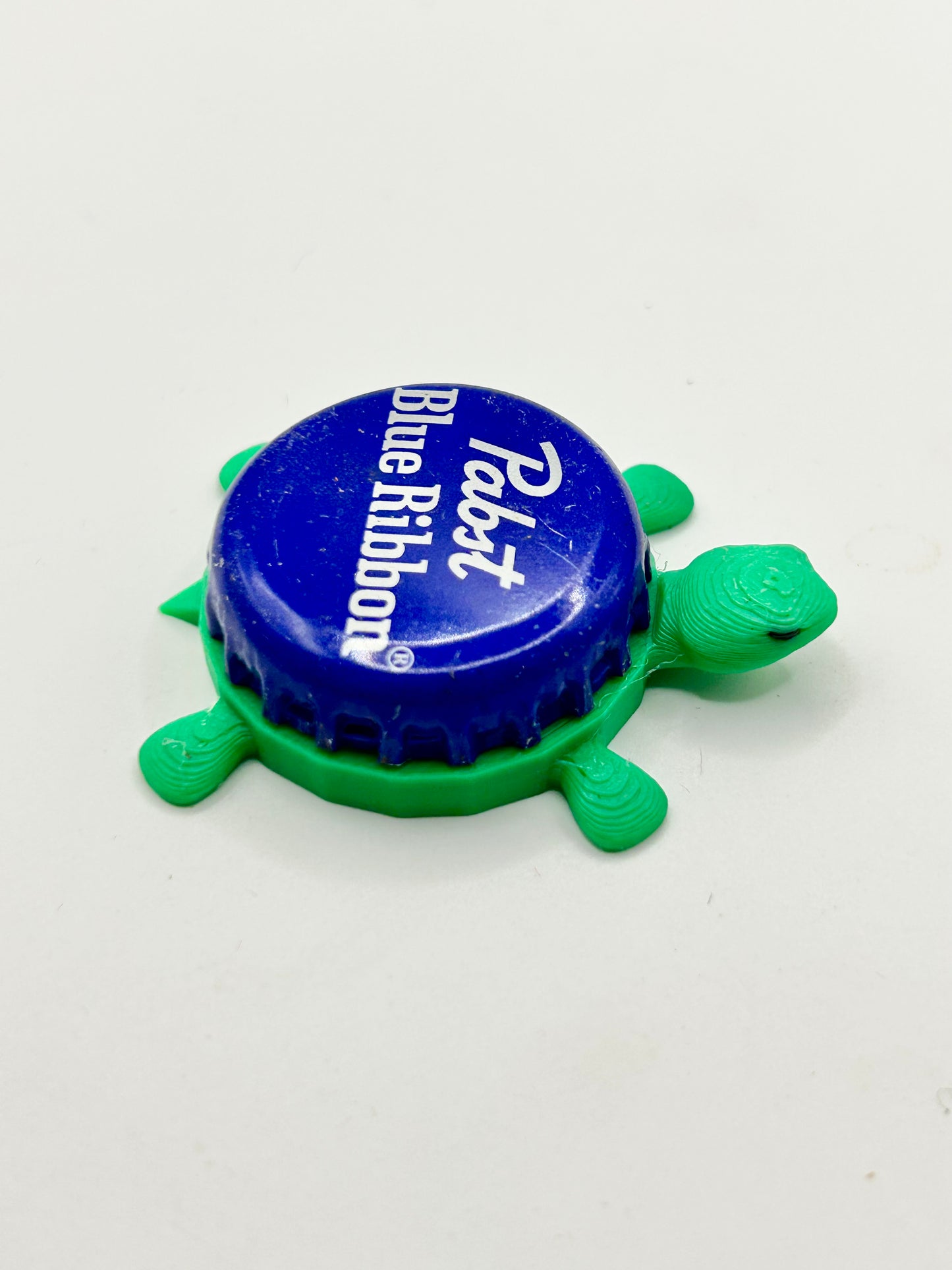Pabst Blue Ribbon (Vintage Blue) - Bottle Cap Magnet Turtle