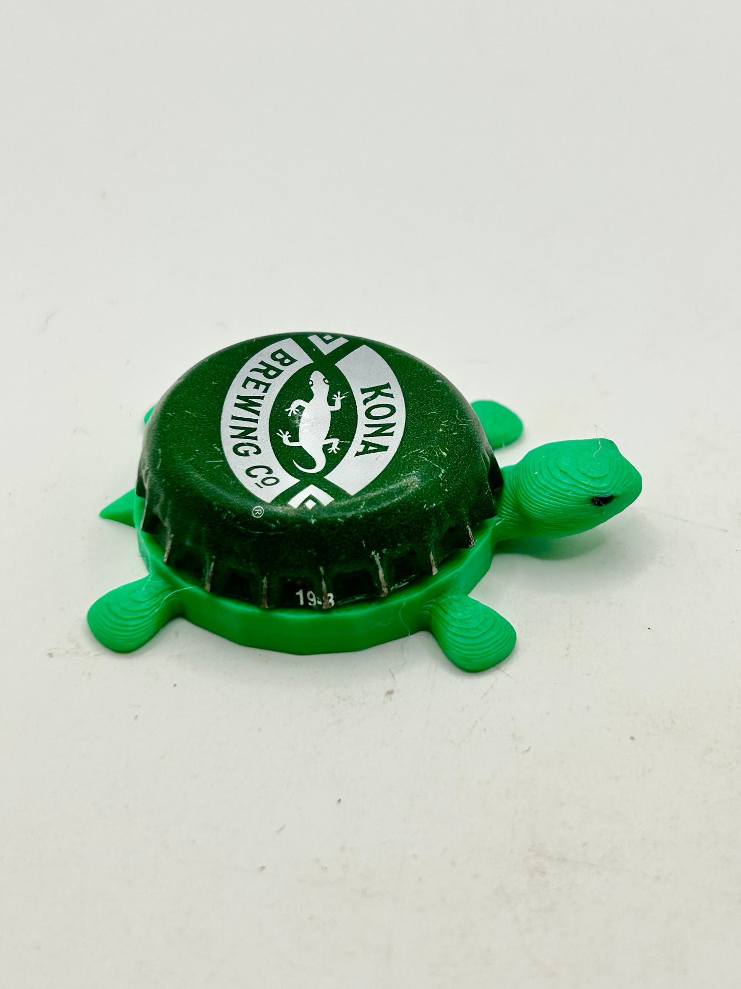 Kona Brewing (Green) - Bottle Cap Magnet Turtle Shell Shocked Art