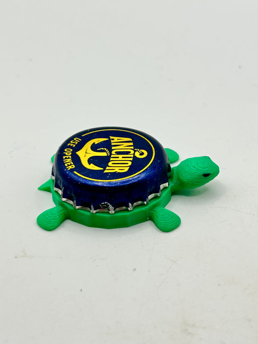 Anchor Brewing (Dark Blue & Yellow) - Bottle Cap Magnet Turtle Shell Shocked Art