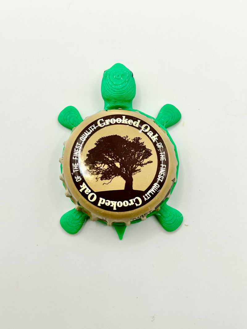 Crooked Oak Brewing - Bottle Cap Magnet Turtle Shell Shocked Art