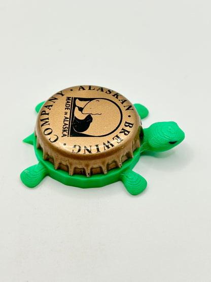 Alaskan Brewing (Light Brown) - Bottle Cap Magnet Turtle Shell Shocked Art