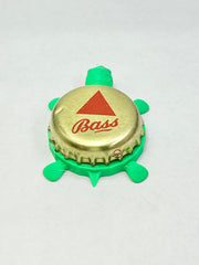 Bass Beer - Bottle Cap Magnet Turtle Shell Shocked Art