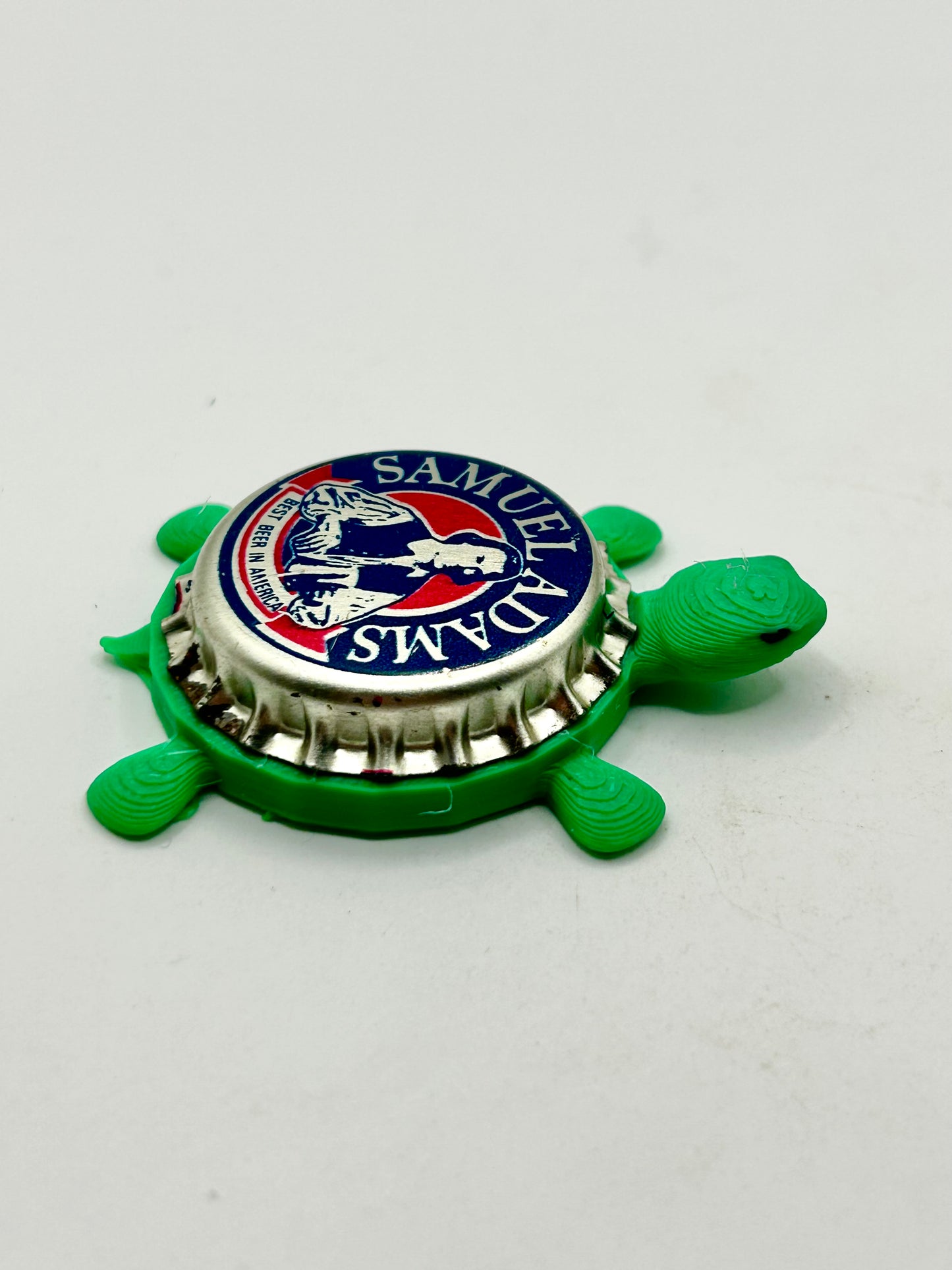Samuel Adams Beer (Vintage) - Bottle Cap Magnet Turtle Shell Shocked Art
