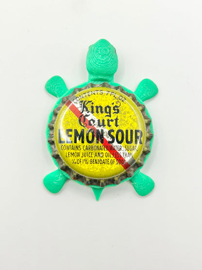 King’s Court Lemon Sour (Vintage) - Bottle Cap Magnet Turtle Shell Shocked Art