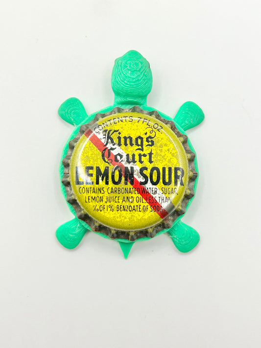 King’s Court Lemon Sour (Vintage) - Bottle Cap Magnet Turtle