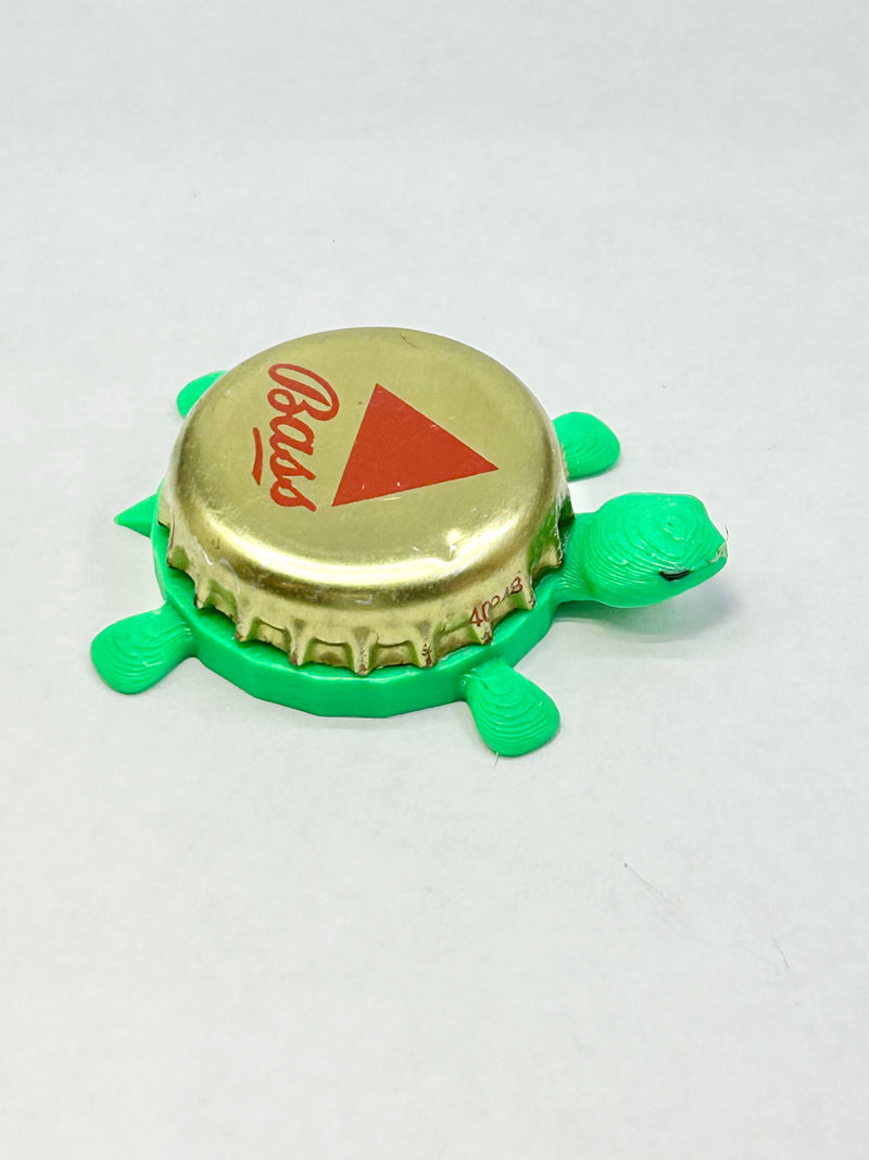 Bass Beer - Bottle Cap Magnet Turtle Shell Shocked Art