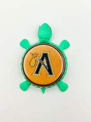 Johnny Appleseed Hard Cider (Orange) - Bottle Cap Magnet Turtle Shell Shocked Art