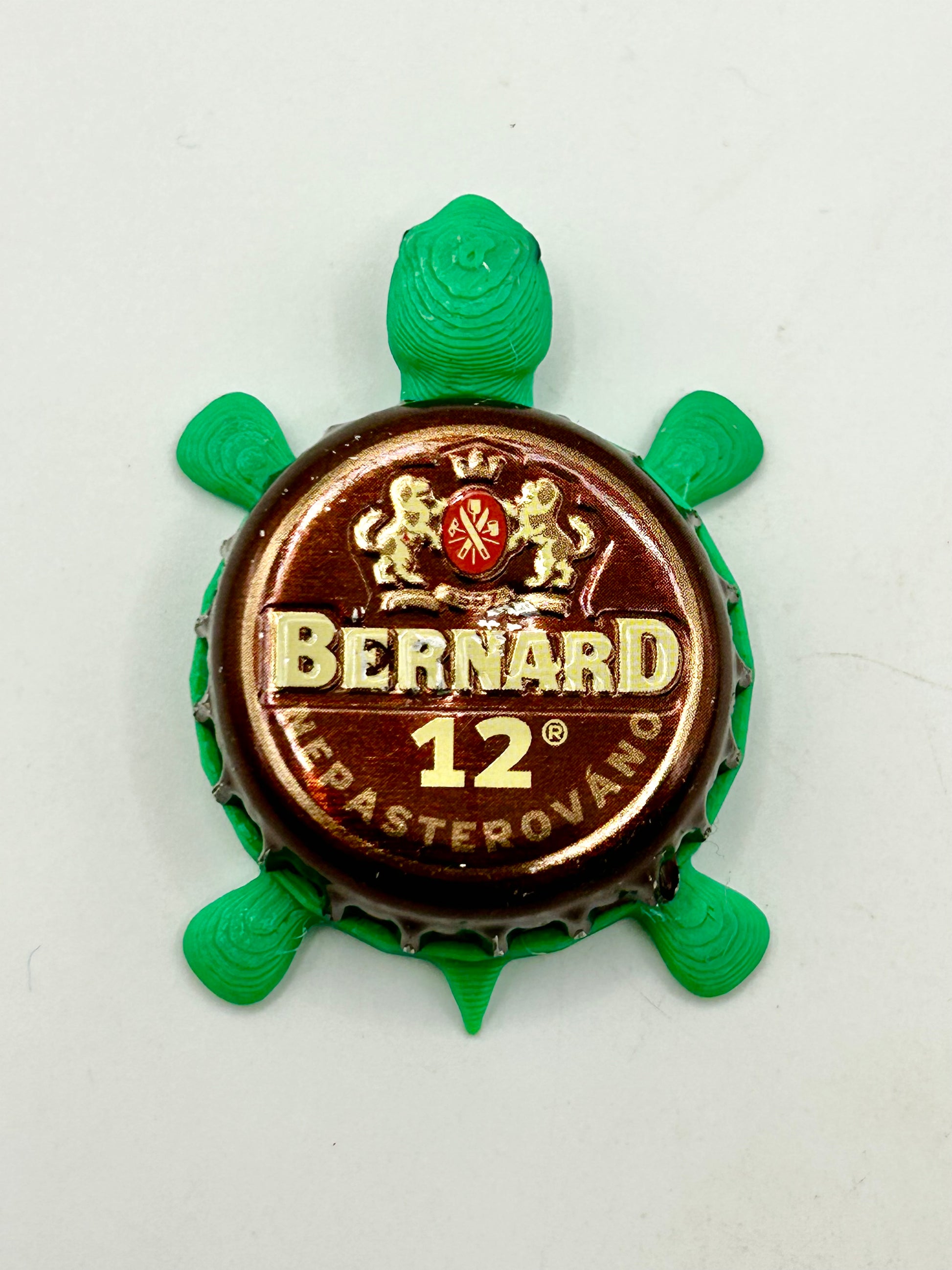 Bernard Nepasterovano (Brown) - Bottle Cap Magnet Turtle Shell Shocked Art