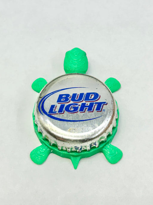 Bud Light (Silver Cap) - Bottle Cap Magnet Turtle Shell Shocked Art
