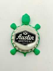 Austin Brothers Brewing - Bottle Cap Magnet Turtle Shell Shocked Art