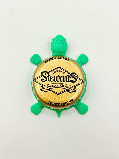 Stewarts Root Beer - Bottle Cap Magnet Turtle Shell Shocked Art