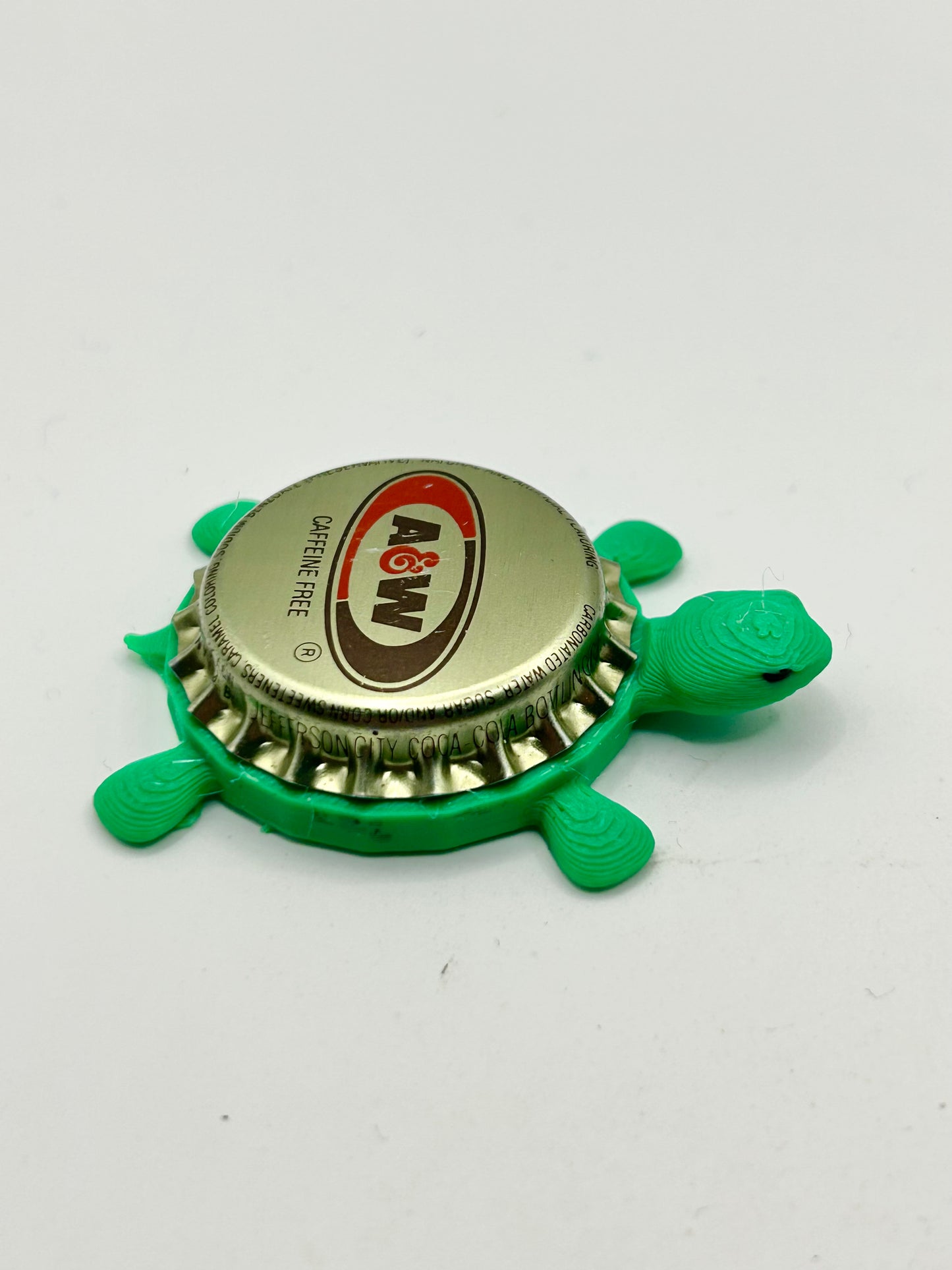 A&W Root Beer (Chrome) - Bottle Cap Magnet Turtle Shell Shocked Art