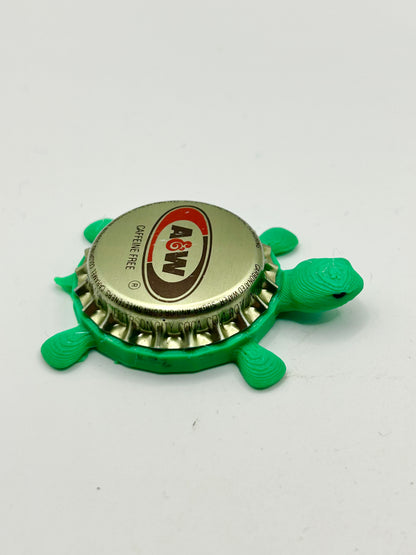 A&W Root Beer (Chrome) - Bottle Cap Magnet Turtle Shell Shocked Art