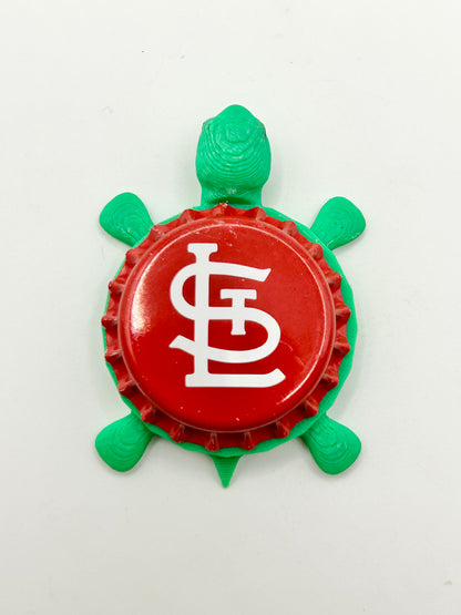 St Louis Cardinals - Bottle Cap Magnet Turtle Shell Shocked Art