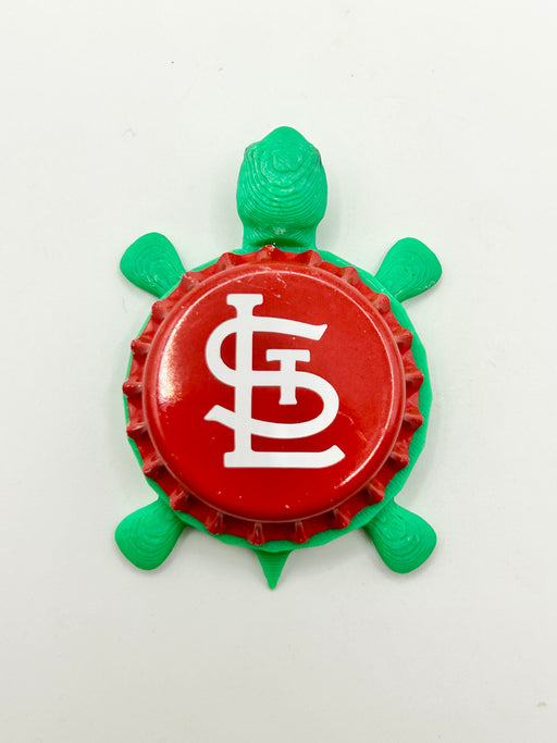St Louis Cardinals - Bottle Cap Magnet Turtle Shell Shocked Art