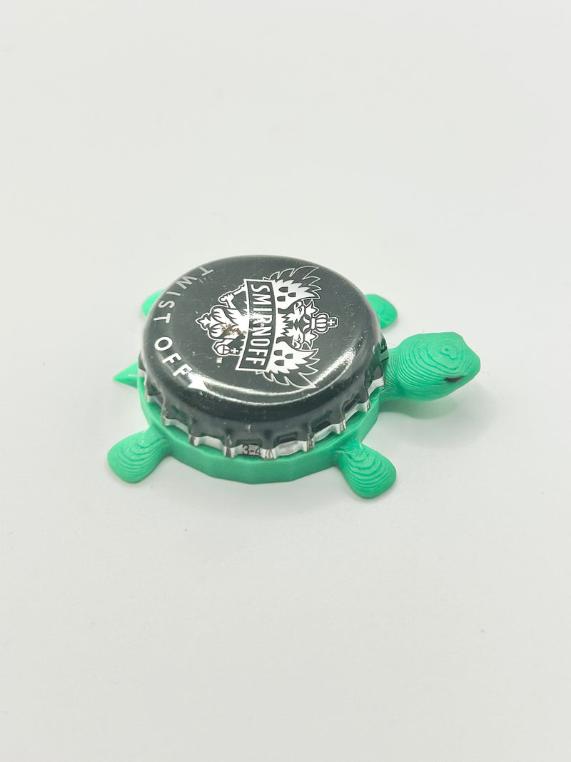 Smirnoff (Black) - Bottle Cap Magnet Turtle Shell Shocked Art