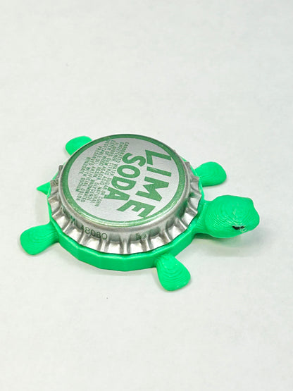 Lime Soda (Vintage) - Bottle Cap Magnet Turtle Shell Shocked Art