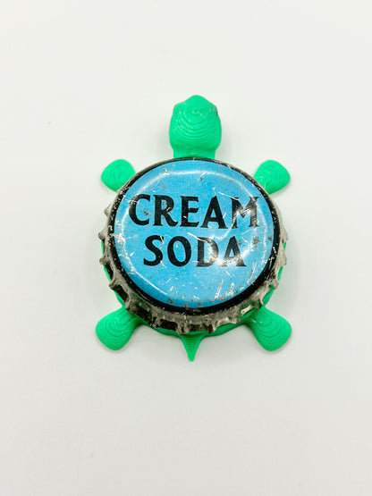Cream Soda (Light Blue) - Bottle Cap Magnet Turtle Shell Shocked Art