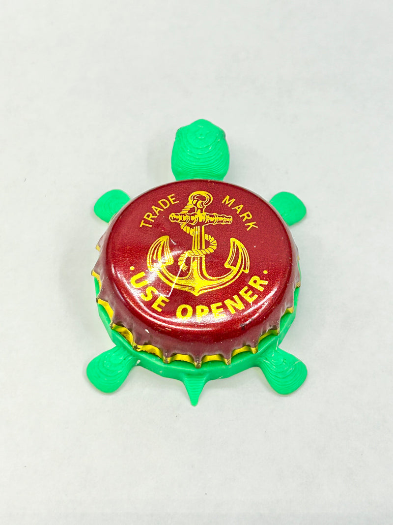 Anchor Brewing (Red) - Bottle Cap Magnet Turtle Shell Shocked Art