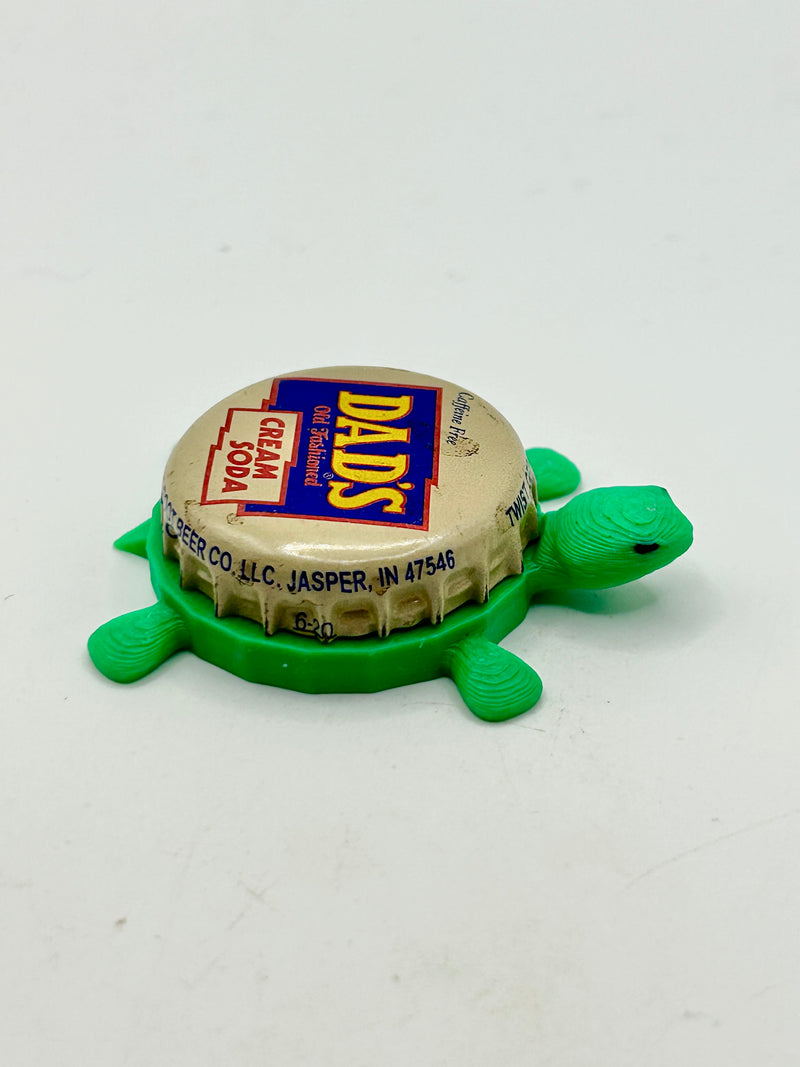 Dad’s Cream Soda - Bottle Cap Magnet Turtle Shell Shocked Art