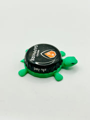 Beck’s Sapphire - Bottle Cap Magnet Turtle Shell Shocked Art