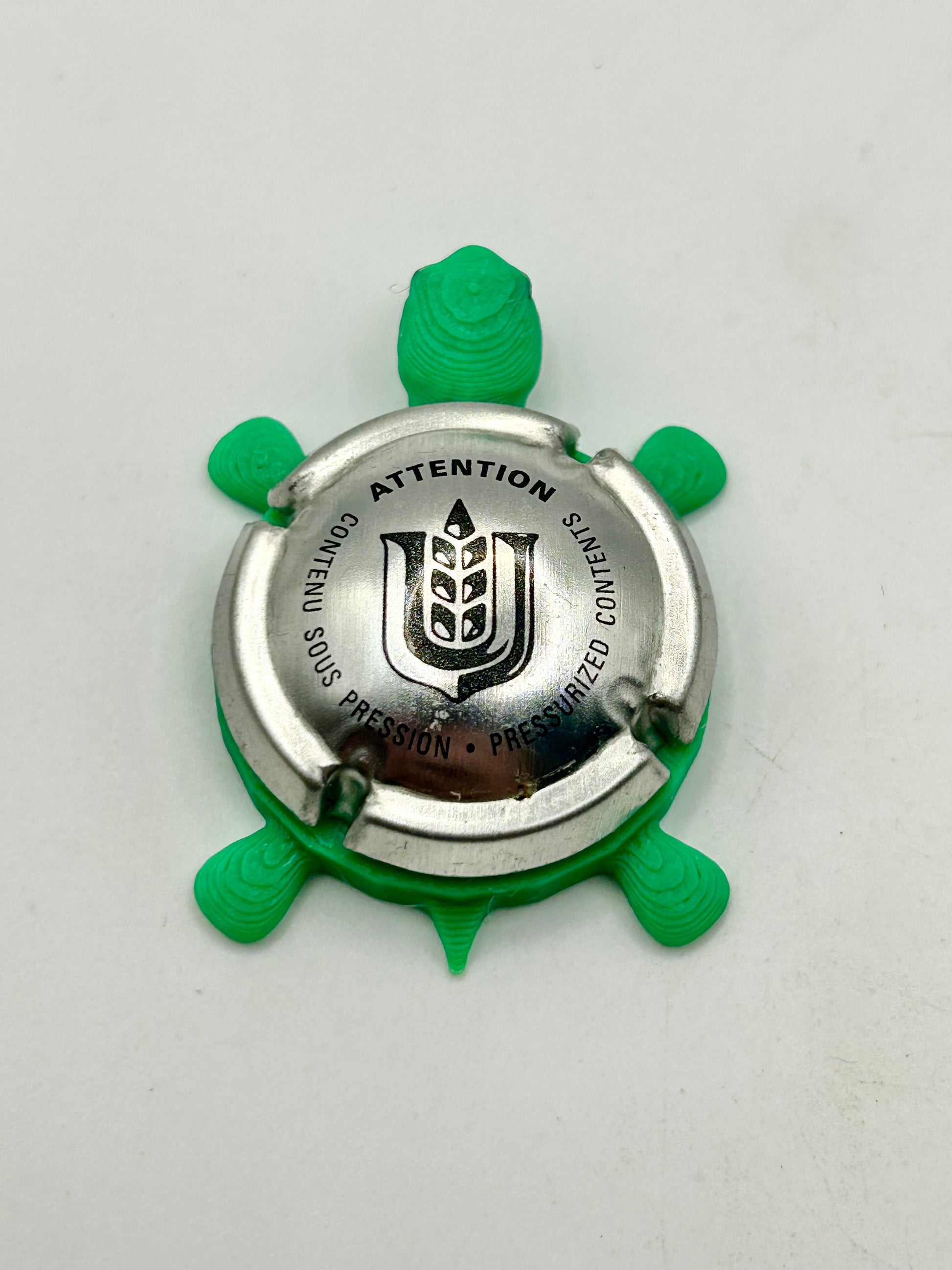 Unibroue Brewery (Cork Cage Cap, Grain) - Bottle Cap Magnet Turtle Shell Shocked Art