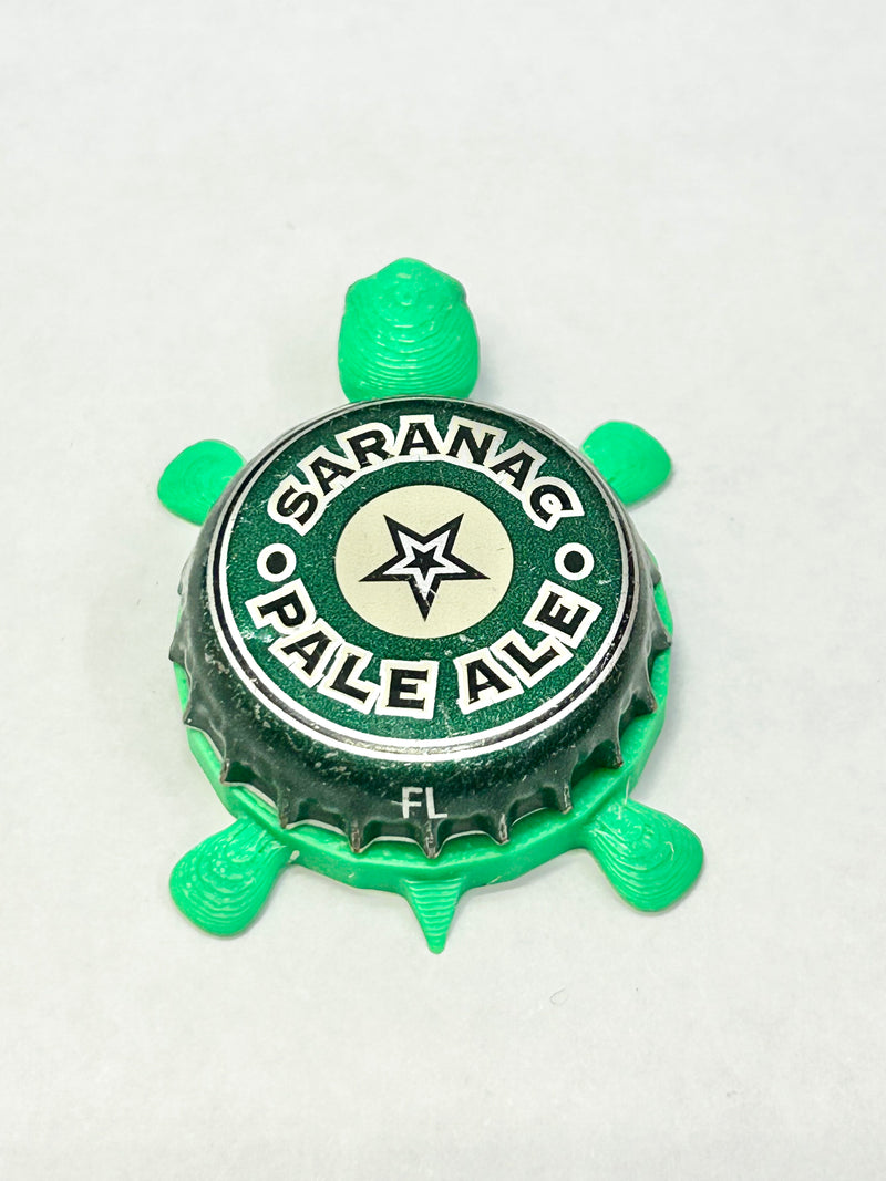 Saranac Pale Ale - Bottle Cap Magnet Turtle Shell Shocked Art