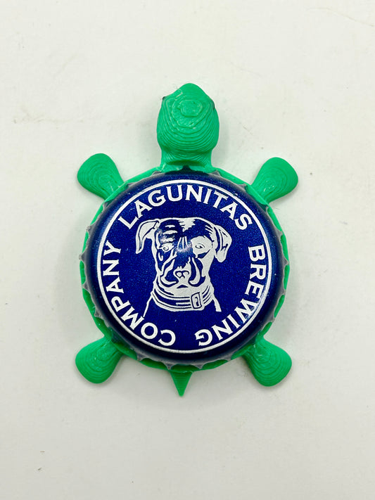 Lagunitas Brewing (Blue) - Bottle Cap Magnet Turtle Shell Shocked Art